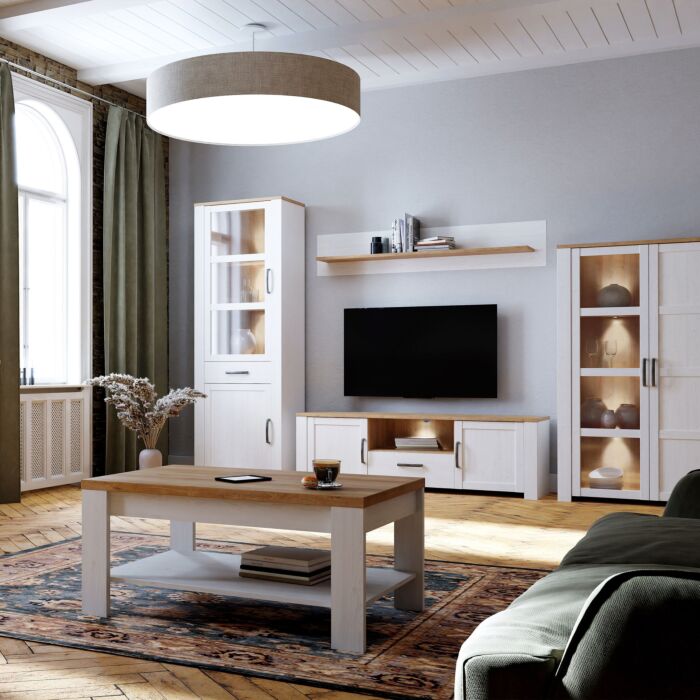 Bohol Wall Shelf In Riviera Oak/white