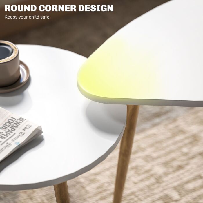 Homcom Set Of Two Scandinavian-style Coffee Tables - White