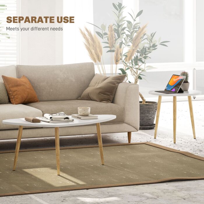 Homcom Set Of Two Scandinavian-style Coffee Tables - White