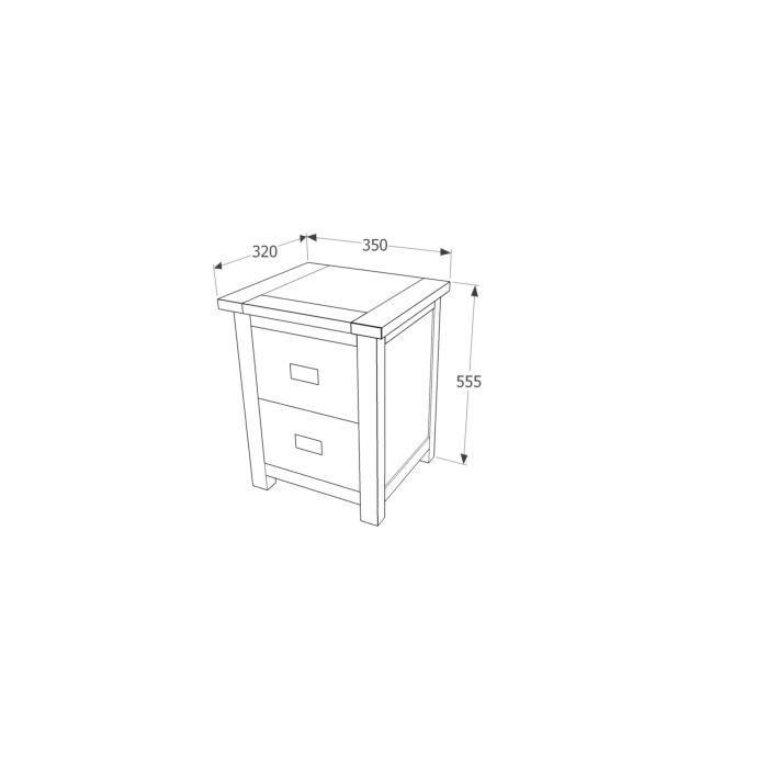 Boston 2 Drawer Petite Bedside Cabinet