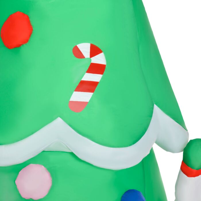 Homcom 7ft Tall Christmas Inflatable Tree Led Lighted With Santa Claus Snowman And Gift Box For Home Indoor Outdoor Garden Lawn Decoration Party Prop