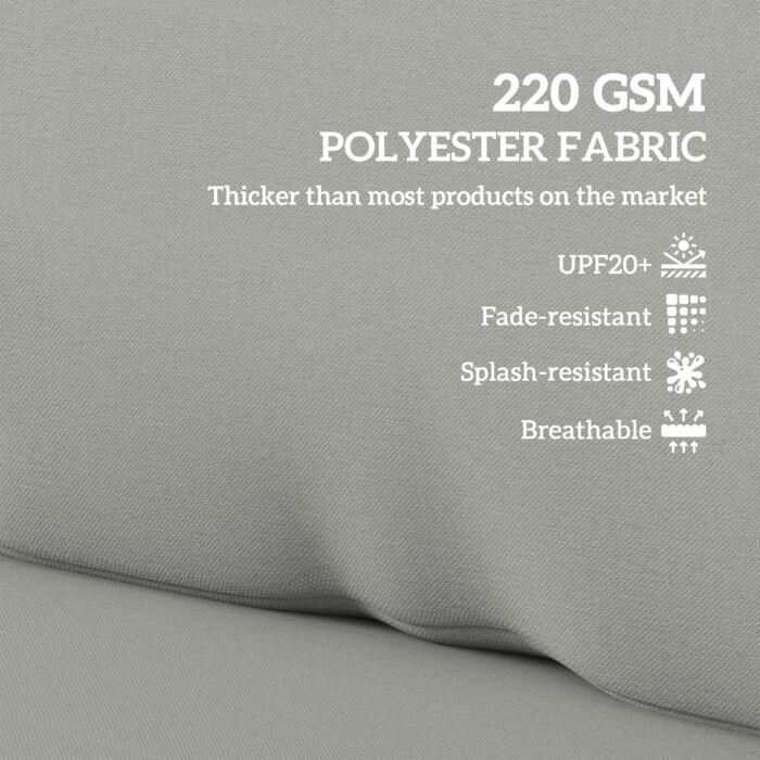 Outsunny 2 Seater Pallet Furniture Cushions Pallet Cushions, Upf20+ 220gsm Fabric, 20 Cm Thick Outdoor Seat Pads, Light Grey