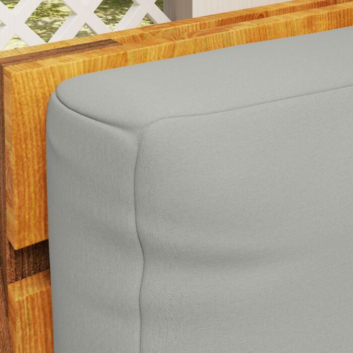 Outsunny 2 Seater Pallet Furniture Cushions Pallet Cushions, Upf20+ 220gsm Fabric, 20 Cm Thick Outdoor Seat Pads, Light Grey