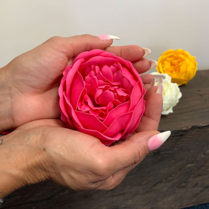 Craft Soap Flower - Ext Large Peony - Red - Pack Of 10