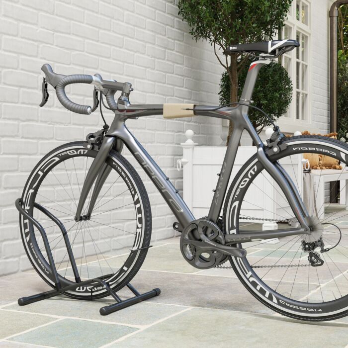 Sportnow Portable Bike Floor Stand, Freestanding Bike Rack For 16"-29" Kid's/mountain/road Bikes Home Garages Use