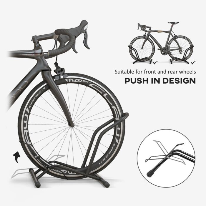 Sportnow Portable Bike Floor Stand, Freestanding Bike Rack For 16"-29" Kid's/mountain/road Bikes Home Garages Use