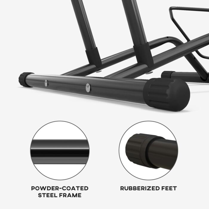 Sportnow Portable Bike Floor Stand, Freestanding Bike Rack For 16"-29" Kid's/mountain/road Bikes Home Garages Use