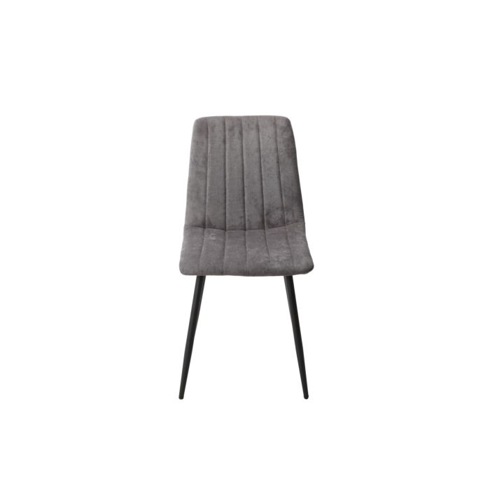 Aspen Straight Stitch Grey Dining Chair, Black Tapered Legs (pair)