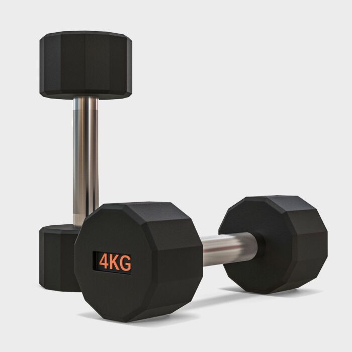 Sportnow 2 X 4kg Dumbbells Weights Set With 12-sided Shape And Non-slip Grip For Men Women Home Gym Workout