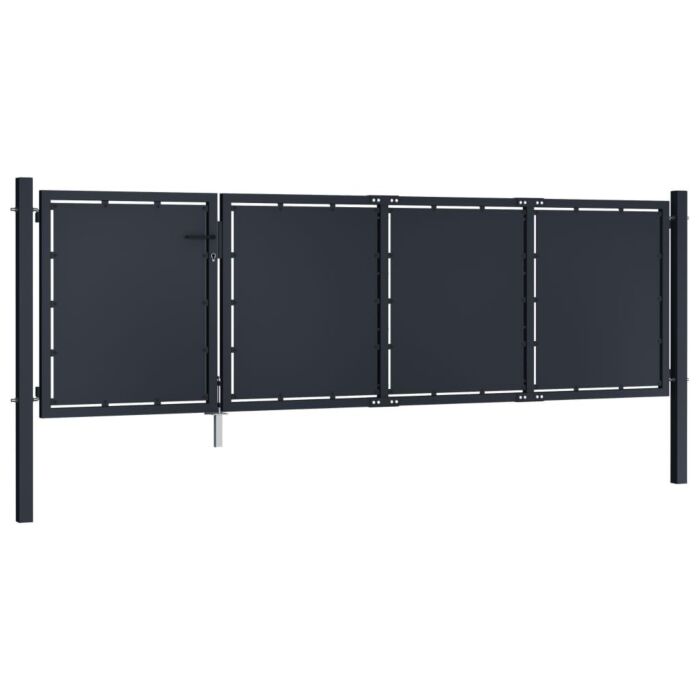 Vidaxl Garden Gate Steel 350x75 Cm Anthracite