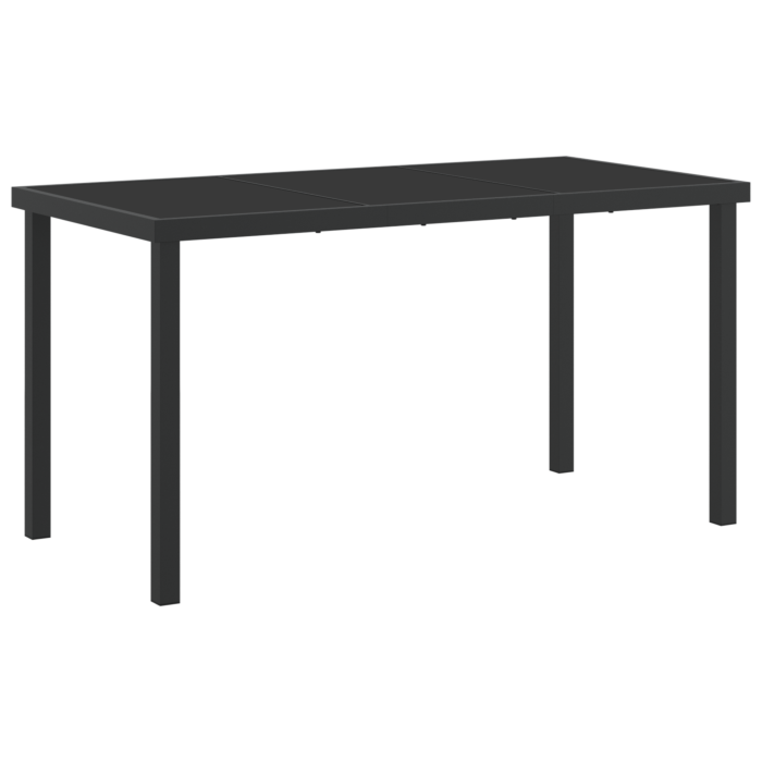 Vidaxl 5 Piece Garden Dining Set Black Poly Rattan