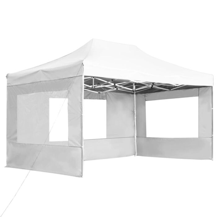 Vidaxl Professional Folding Party Tent With Walls Aluminium 4.5x3 M White