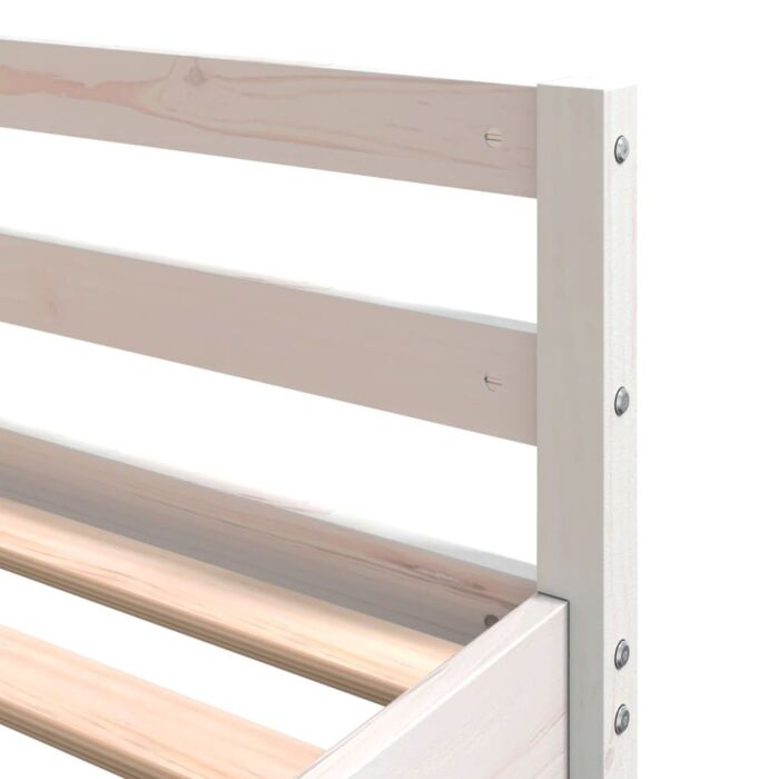 Vidaxl Loft Bed With Desk And Ladder White 140x200 Cm Solid Wood Pine