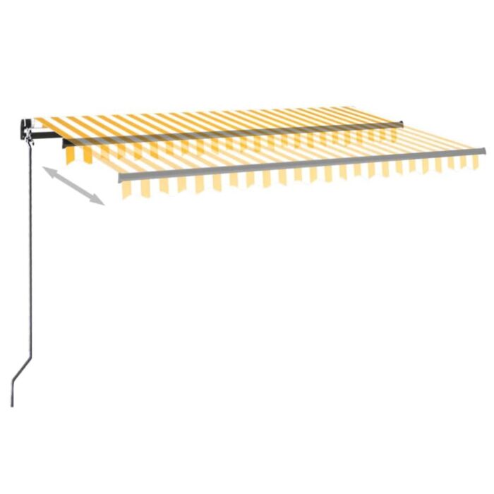 Vidaxl Manual Retractable Awning 450x300 Cm Yellow And White