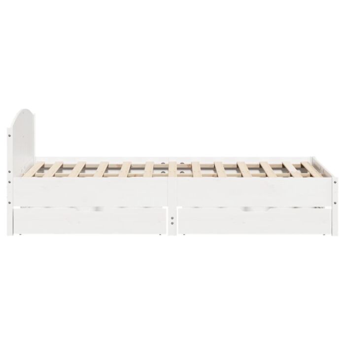 Vidaxl Bed Frame Without Mattress White 135x190 Cm Double Solid Wood Pine