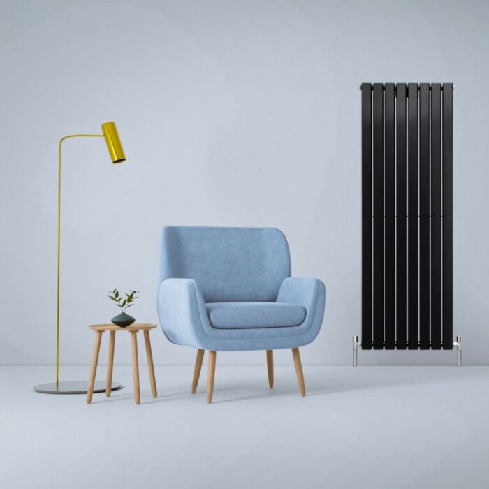 Designer Flat Panel Radiators Matt Black 1600mm X 560mm