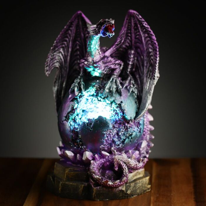Geode Led Dark Legends Dragon Figurine