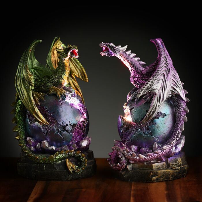 Geode Led Dark Legends Dragon Figurine