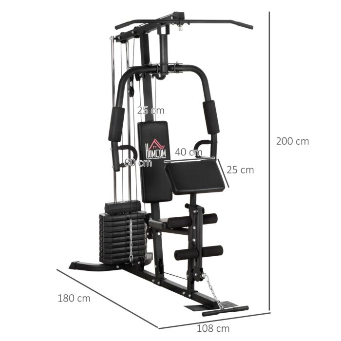 HOMCOM Multifunction Home Gym System Weight Training Exercise Workout  Station