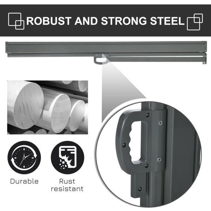 Outsunny Retractable Side Awning Screen Fence Patio Garden Wall Balcony Screening Panel Outdoor Blind Privacy Divider (3x1.6m, Black)