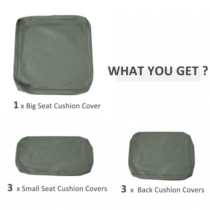 Outsunny Rattan Garden Wicker Patio Furniture Cushion Cover Sofa Cover Replacement - Cover Only, Grey