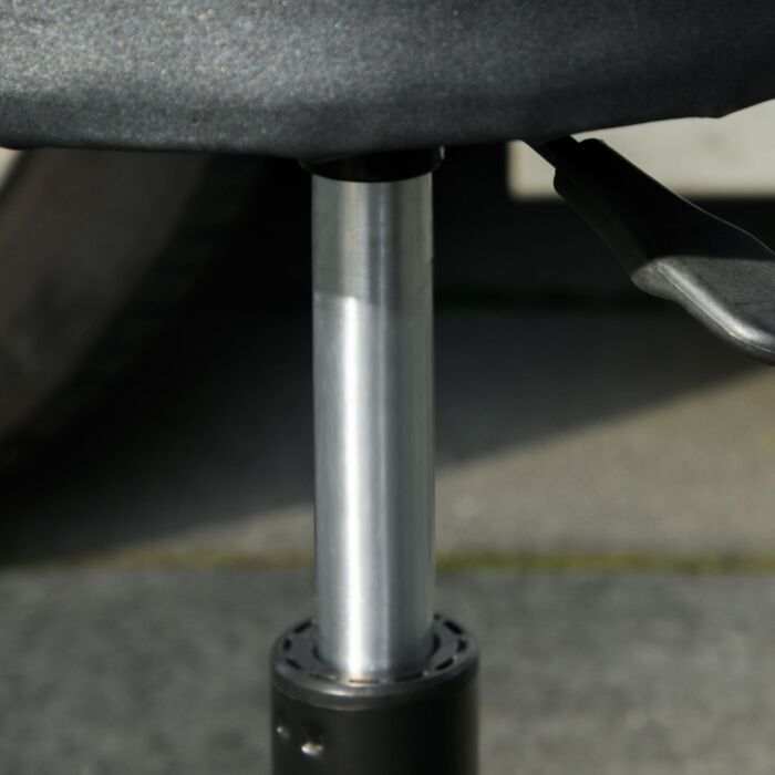 Homcom Workshop Stool With Pneumatic Adjustable Height, Rolling Mechanic Stool With 360 Degree Swivel Padded Seat And Tool Tray