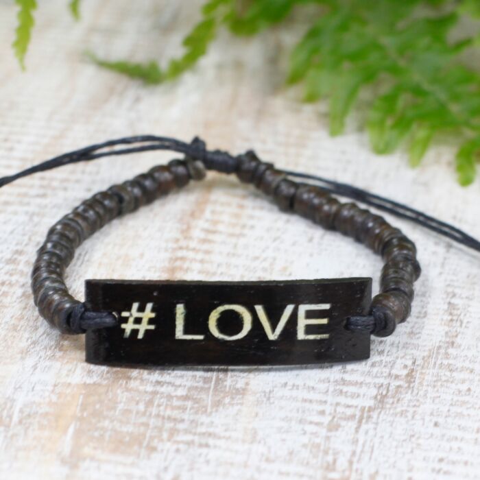 Coco Slogan Bracelet - #love
