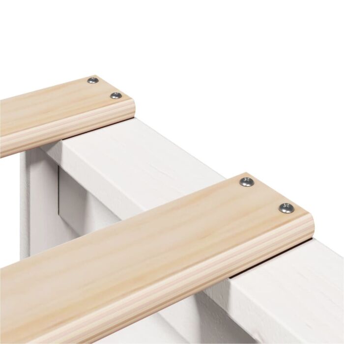 Vidaxl Bed Frame Without Mattress White 135x190 Cm Double Solid Wood Pine