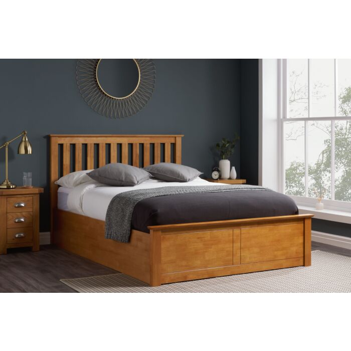 Phoenix Double Ottoman Bed Oak