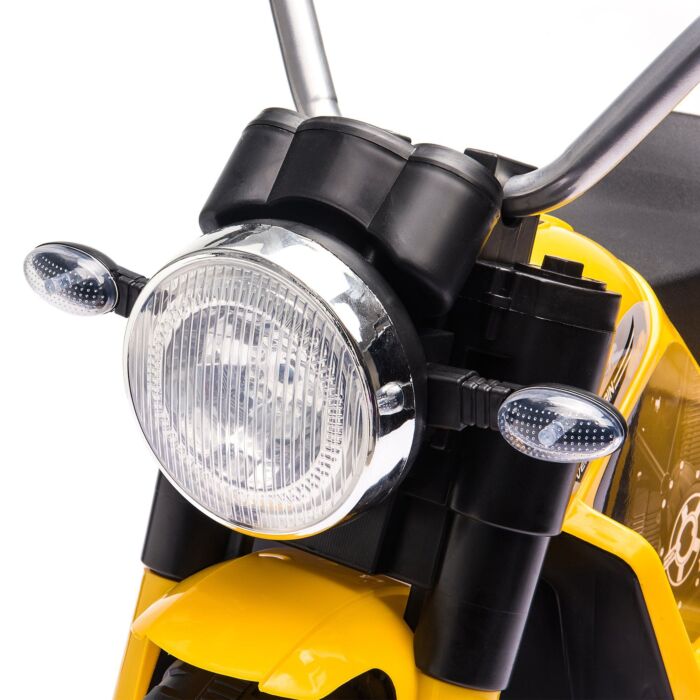 Homcom Kids Electric Motorcycle Ride-on Toy 3-wheels Battery Powered Motorbike Rechargeable 6v With Horn Headlights For 18 - 36 Months Yellow