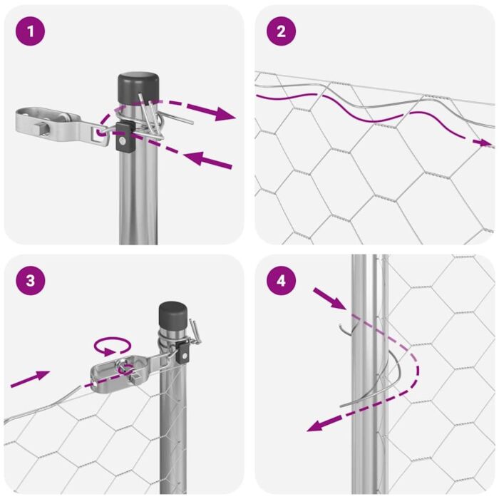 Vidaxl Hexagon Fence 0.6x100 M Galvanised Steel, Vidaxl Fence Posts 13 Pcs Ø32 Mm 100 Cm Galvanised Steel