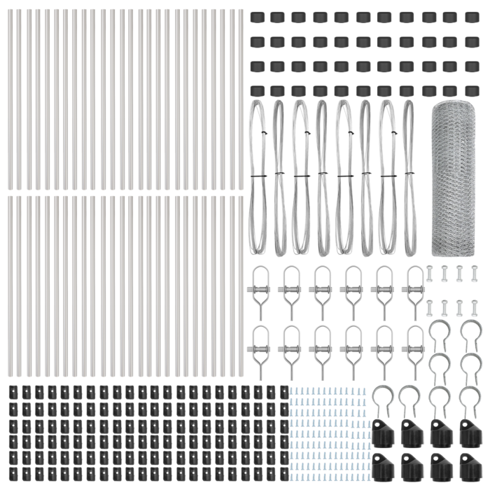 Vidaxl Hexagon Fence 0.6x100 M Galvanised Steel, Vidaxl Fence Posts 13 Pcs Ø32 Mm 100 Cm Galvanised Steel