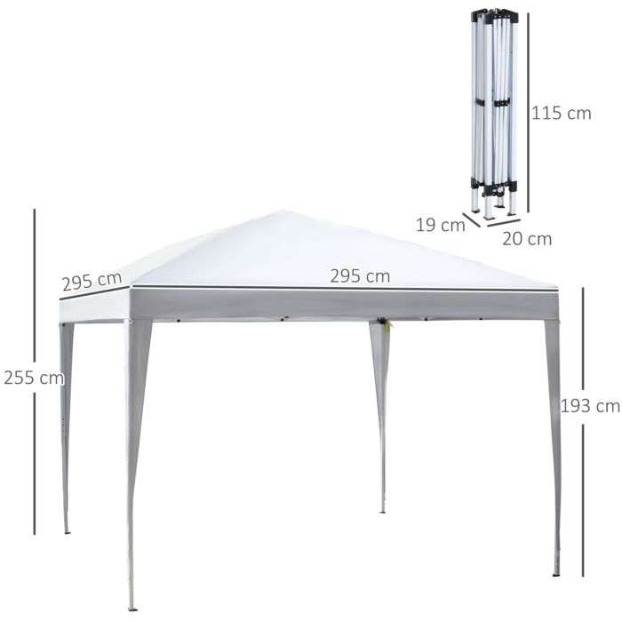 Outsunny 3 X 3 Meter Garden Heavy Duty Pop Up Gazebo Marquee Party Tent Folding Wedding Canopy-white