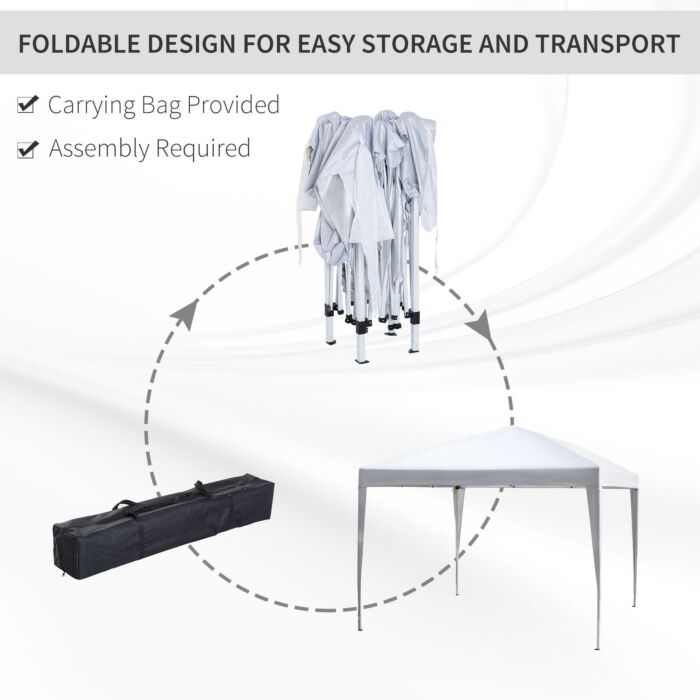 Outsunny 3 X 3 Meter Garden Heavy Duty Pop Up Gazebo Marquee Party Tent Folding Wedding Canopy-white