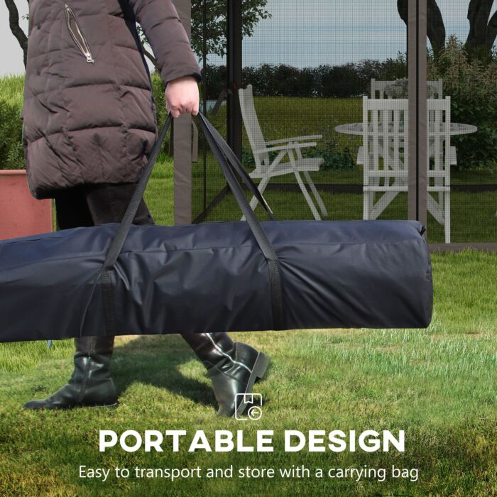 Outsunny 3 X 3(m) Pop Up Gazebo, Double-roof Garden Tent With Netting And Carry Bag, Party Event Shelter For Outdoor Patio, Light Grey