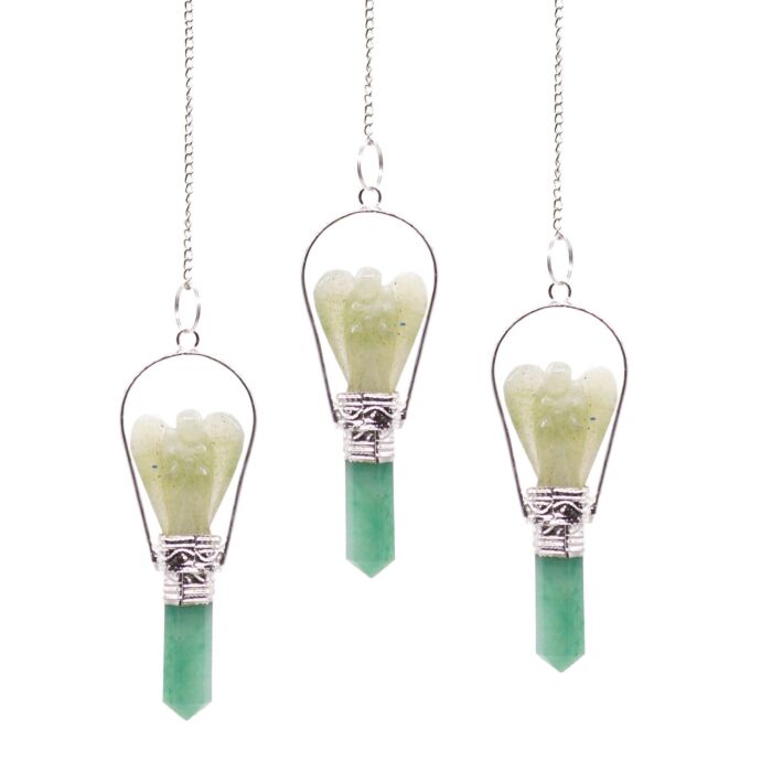 Angel Pendulum With Ring- Green Adventurine