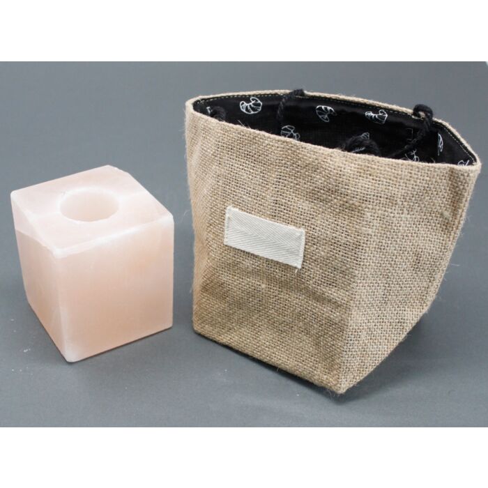 Natural Jute Cotton Gift Bag - Black Lining - Large