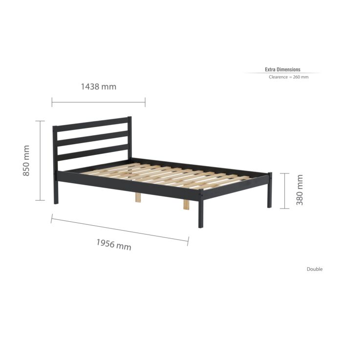 Luka Double Bed Black