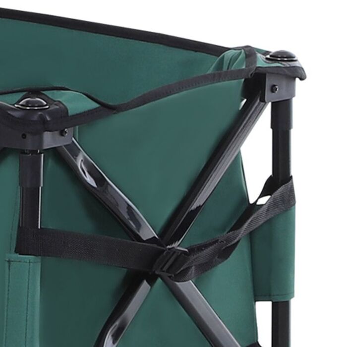 Outsunny Outdoor Pull Along Cart Folding Cargo Wagon Trailer Trolley For Beach Garden Use With Telescopic Handle, Anti-slip Wheel - Green