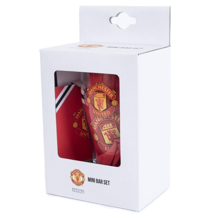 Manchester United Fc Core Stripe Mini Bar Set
