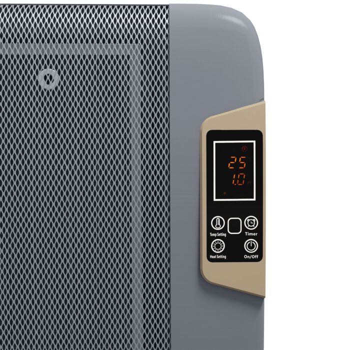 Homcom Mica Electric Space Heater, Portable Heater For Home With 2 Heat Settings, Garage, Adjustable Temperature 15-40°c, 1000w/2000w, Grey