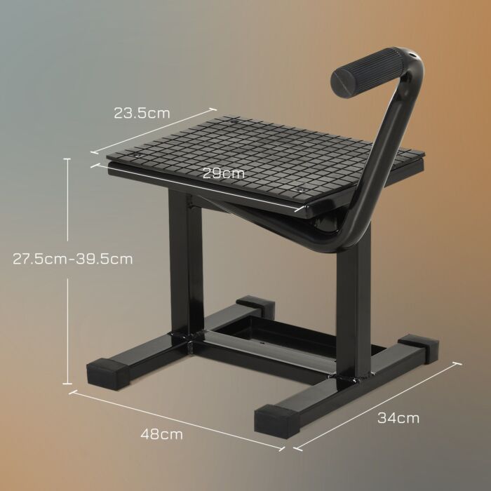 Durhand Steel Motorbike Jack Lift, 27.5 / 39.5 Hcm - Black