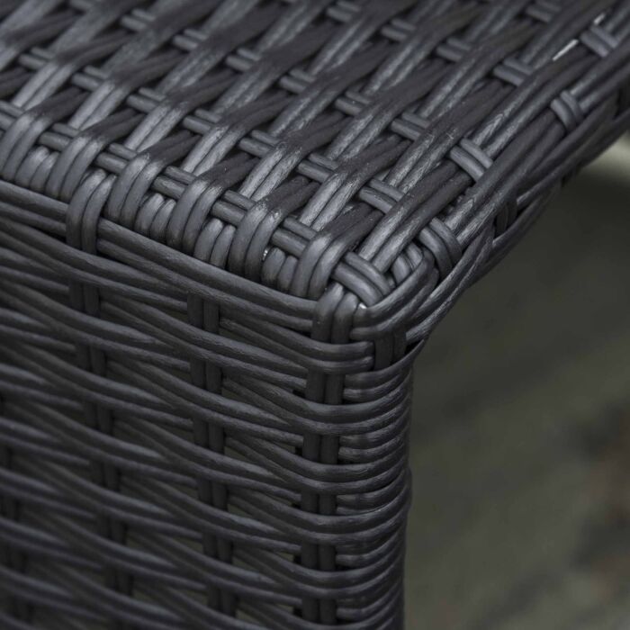 Outsunny 6-seater Garden Rattan Wicker Sofa Set W/ Coffee Table, Wicker Weave Chair, Space-saving Footstool, Padded Cushions, Black