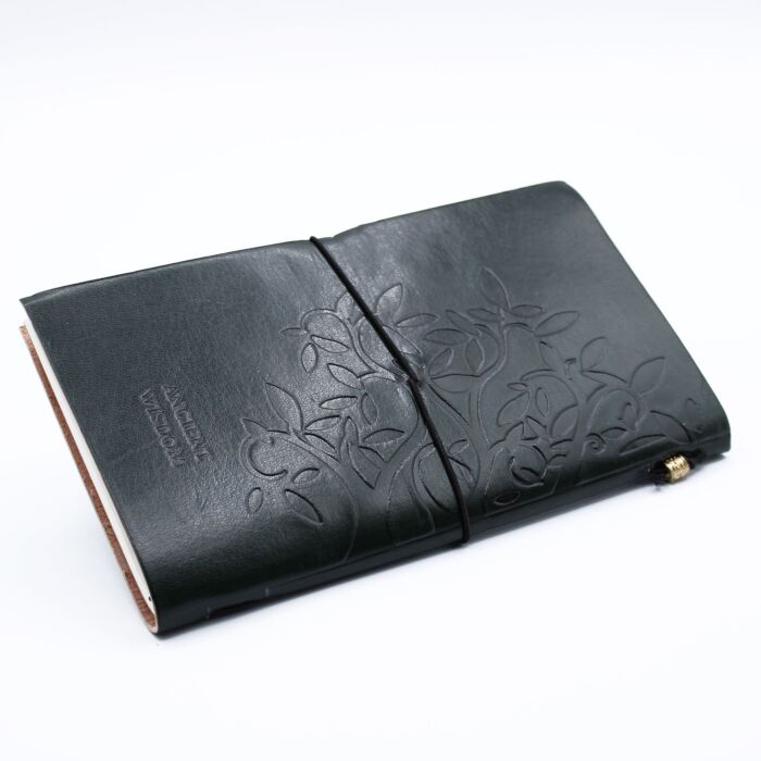 Handmade Leather Journal - Tree Of Life - Green (80 Pages)