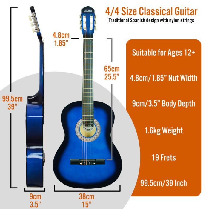 3rd Avenue Full Size Classical Guitar Pack