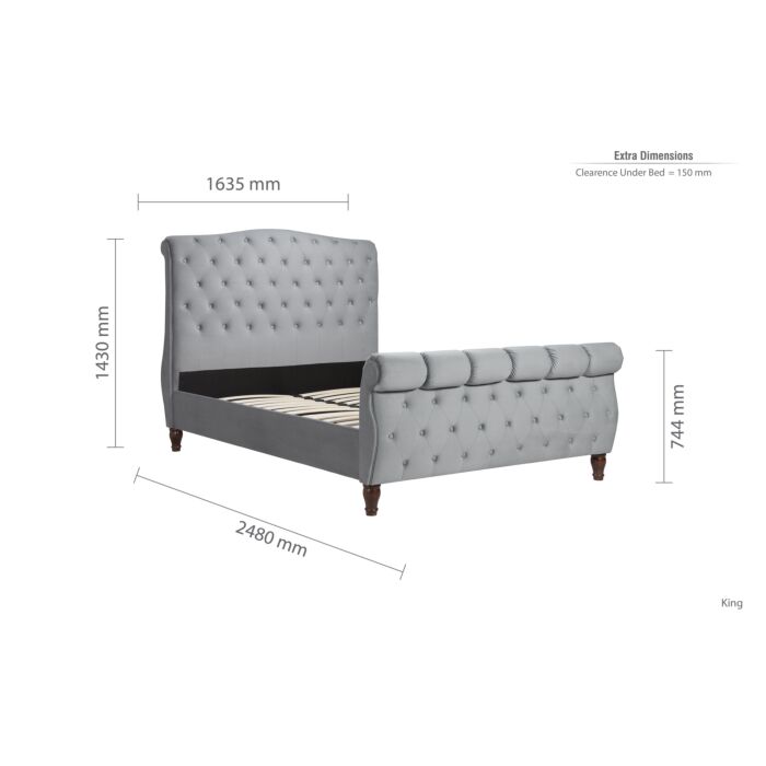 Colorado King Bed Grey