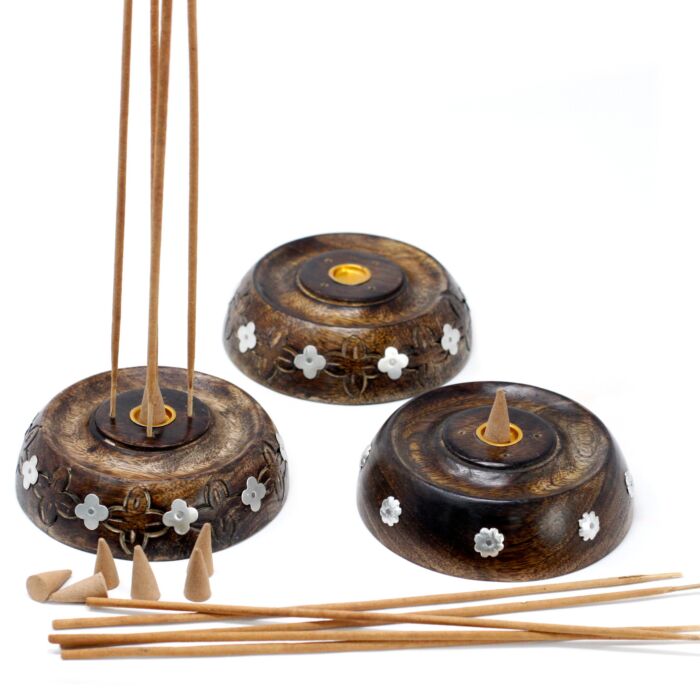 Cone & Stick Burner- Assorted Design - Mango Wood