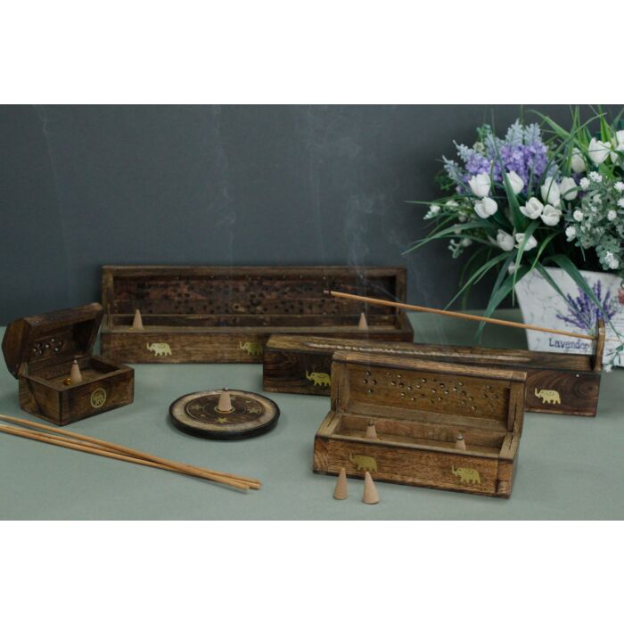 Cone & Stick Burner- Assorted Design - Mango Wood