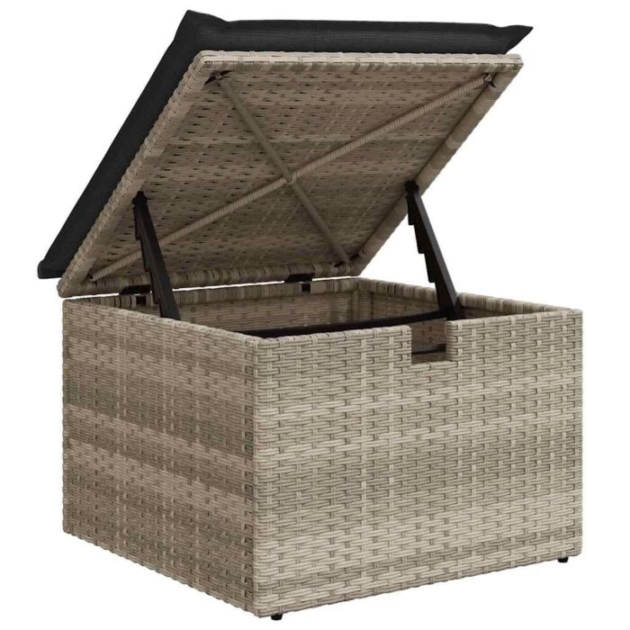 Vidaxl 6 Piece Garden Sofa Set With Cushions Light Grey Poly Rattan, Vidaxl 2-seater Garden Sofa With Cushions Light Grey Poly Rattan