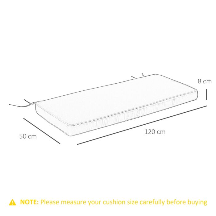 Outsunny 2 Seater Garden Bench Cushion -light Grey